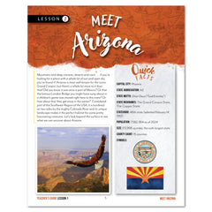Arizona Fifty States Homeschool Unit Study Digital Teacher's Guide Lesson 1 Part 1
