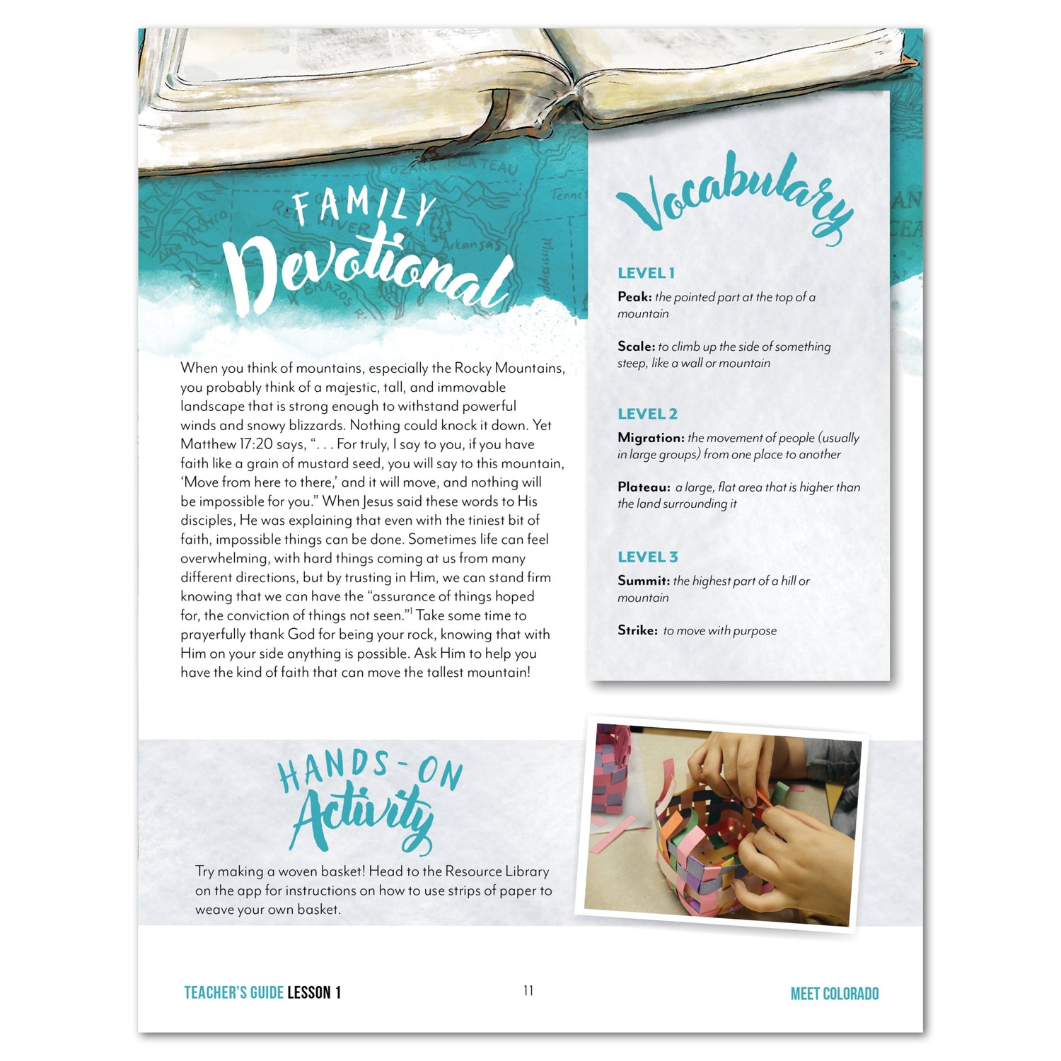 Colorado Fifty States Homeschool Unit Study Digital Teacher's Guide Lesson 1 Part 2