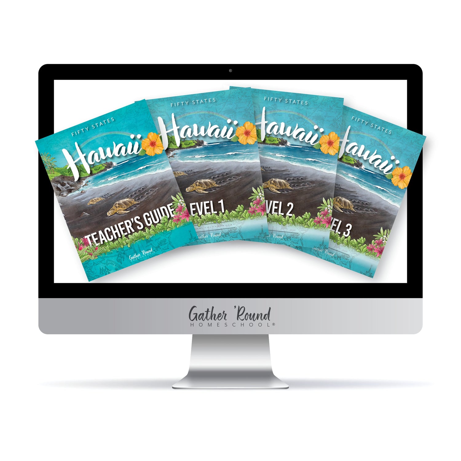 Hawaii Fifty States Homeschool Unit Study Digital Complete Bundle Teacher's Guide, Level 1, Level 2, Level 3