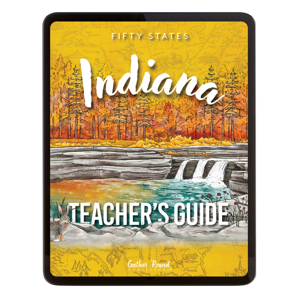 Indiana Fifty States Homeschool Unit Studt Digital Teacher's Guide Cover