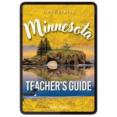 Teacher's Guide digital book cover featuring a scenic illustration of Minnesota with a lake and trees.