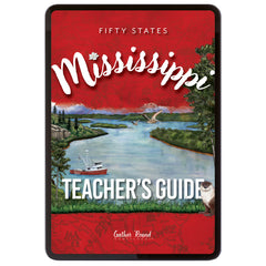 Digital cover of Mississippi Teacher's Guide with image of river, greenery, and wildlife.