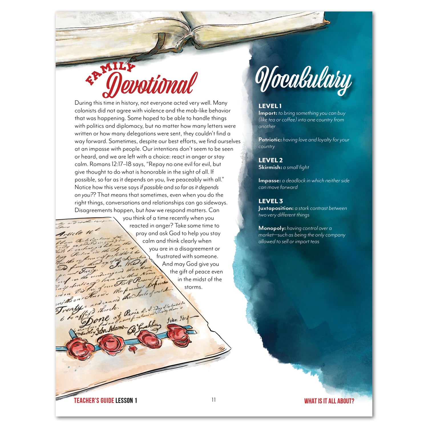 Fourth of July Homeschool Unit Study Digital and Printed Teacher's Guide Lesson 1 What is it all about Part 1
