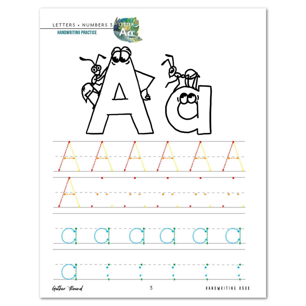 Hand Write Example Number 3 Letters + Numbers 3: Handwriting Book (Digital) – Gather 'Round Homeschool