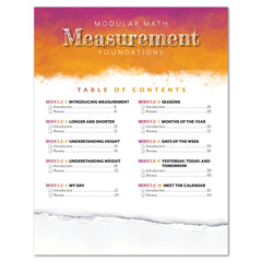 Measurement Foundations modular math homeschool printed book table of contents