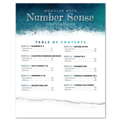 Number Sense Modular Math Foundations printed book table of contents
