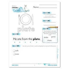 Ready to Read 3 At Ice + Snow Homeschool Unit Study Digital Phonics Skill Builders Week 1 Lesson 1