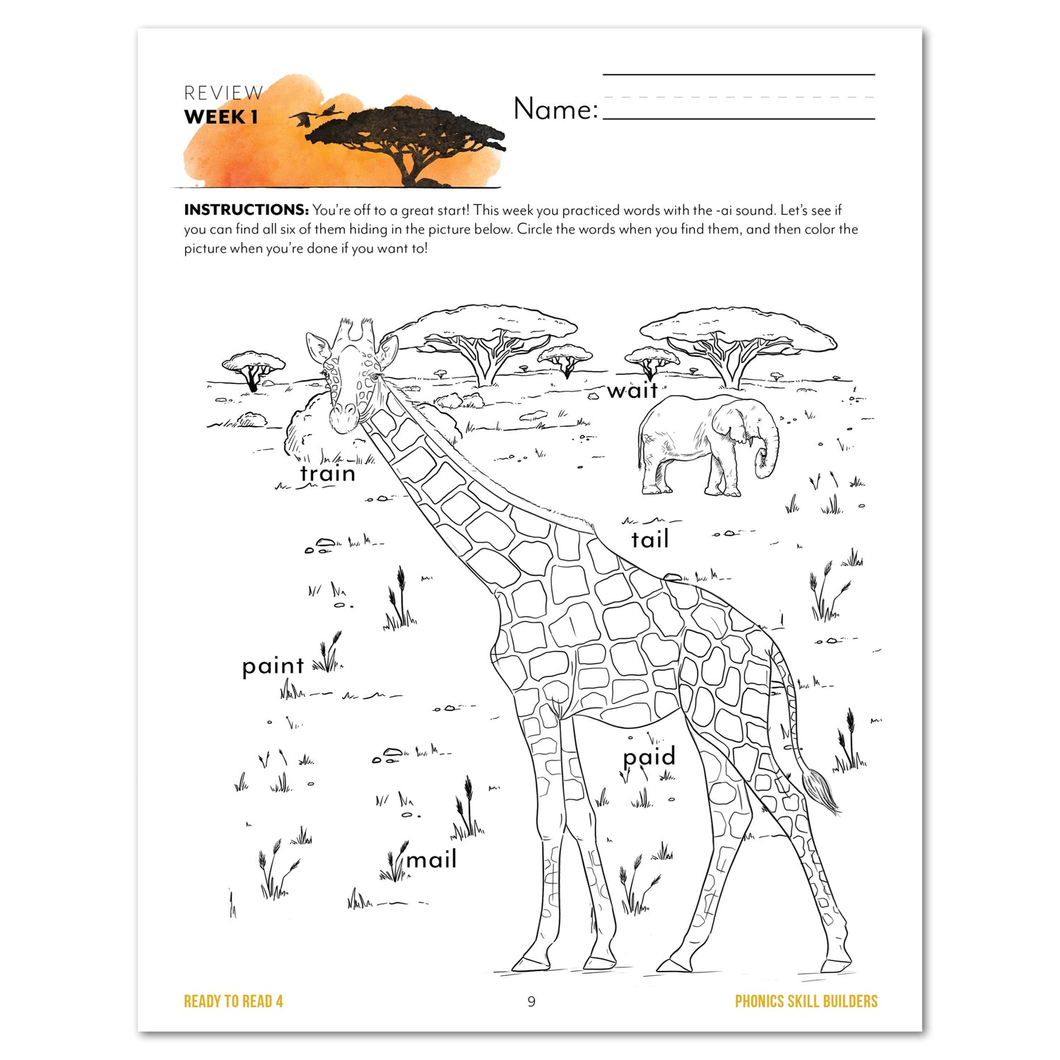 Ready to Read 4 On The Savannah Homeschool Unit Study Digital Phonics Skill Builder Week 1 Review