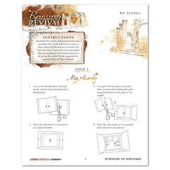 Renaissance and Revival Homeschool Unit Study Digital Bundle Lapbook Instructions Lesson 1 Map Assembly