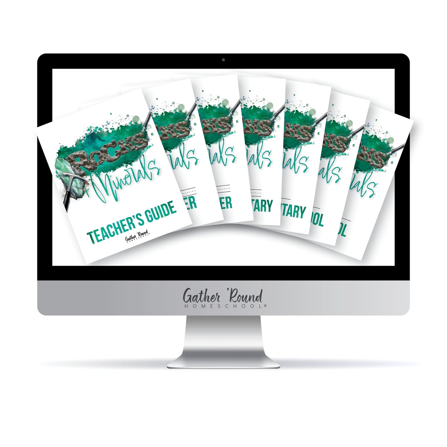 Rocks + Minerals homeschool unit study digital  with all student book levels and Teacher's Guide bundle