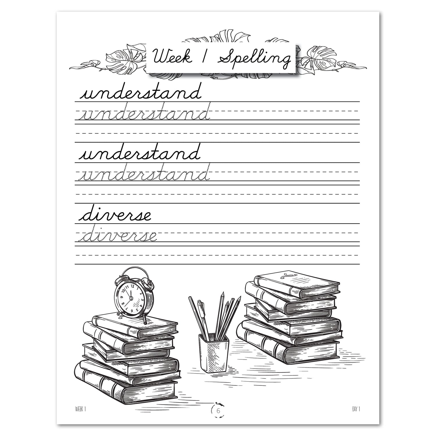 South America homeschool unit study digital student workbook, Cursive workbook week one spelling 