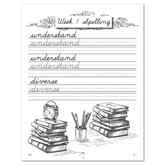 South America homeschool unit study digital student workbook, Cursive workbook week one spelling 