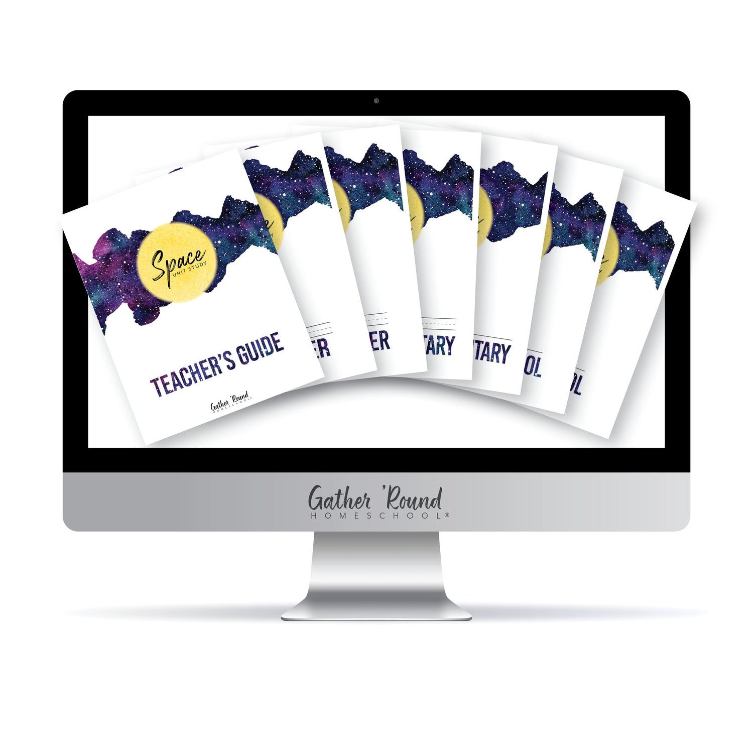 Space homeschool unit study digital student workbook in all levels with Teacher's Guide bundle 
