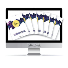 Space homeschool unit study digital student workbook in all levels with Teacher's Guide bundle 