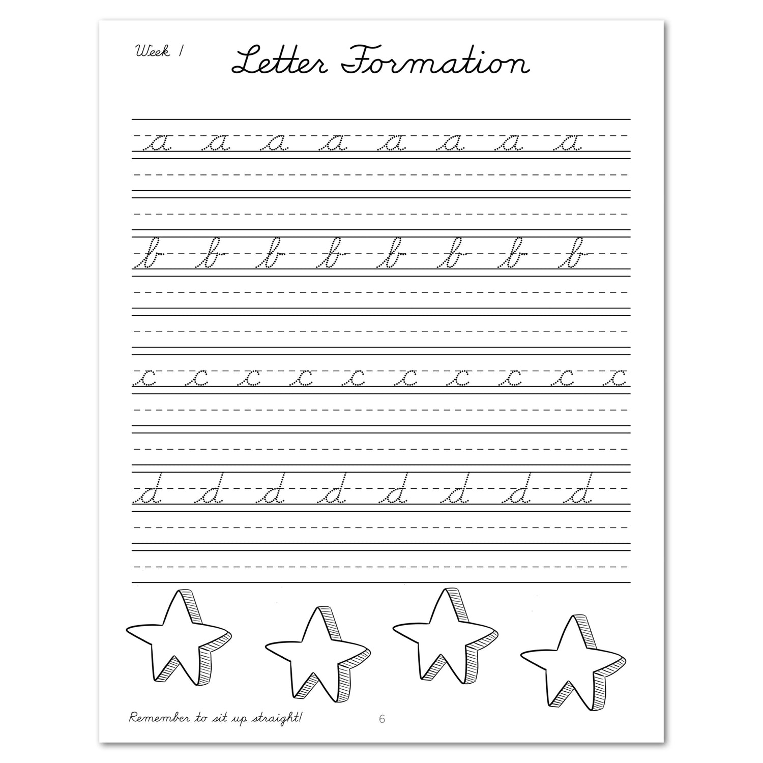 Space homeschool unit study digital student workbook, Cursive workbook letter formation worksheet