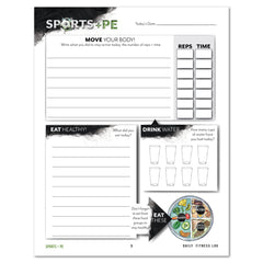 Sports + PE homeschool unit study, digital family fitness log level  two log sheet