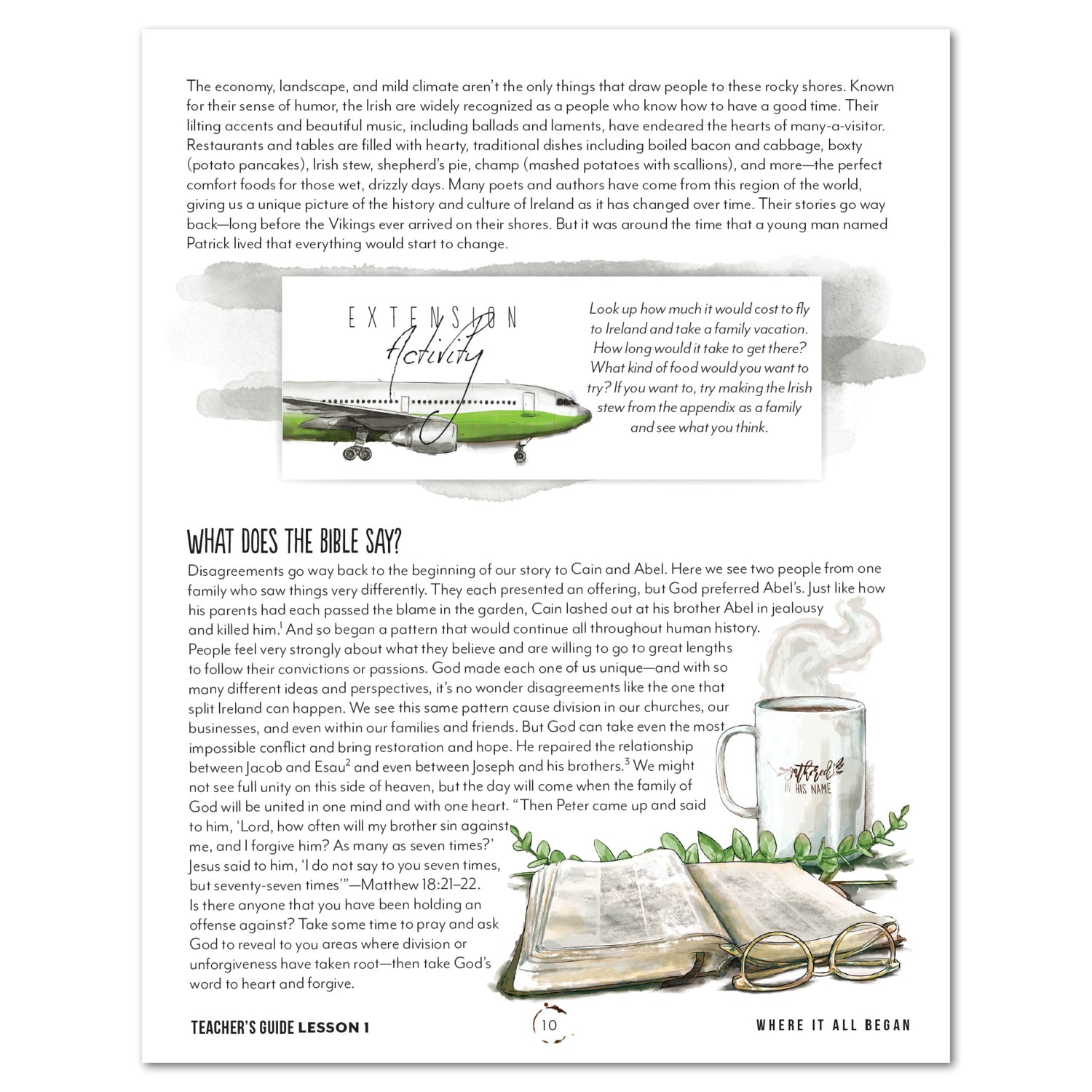 St. Patrick's Day homeschool unit study, digital lapbook with Teacher's Guide lesson one what does the bible say 