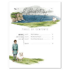 St. Patrick's Day homeschool unit study, digital lapbook with Teacher's Guide table of contents 