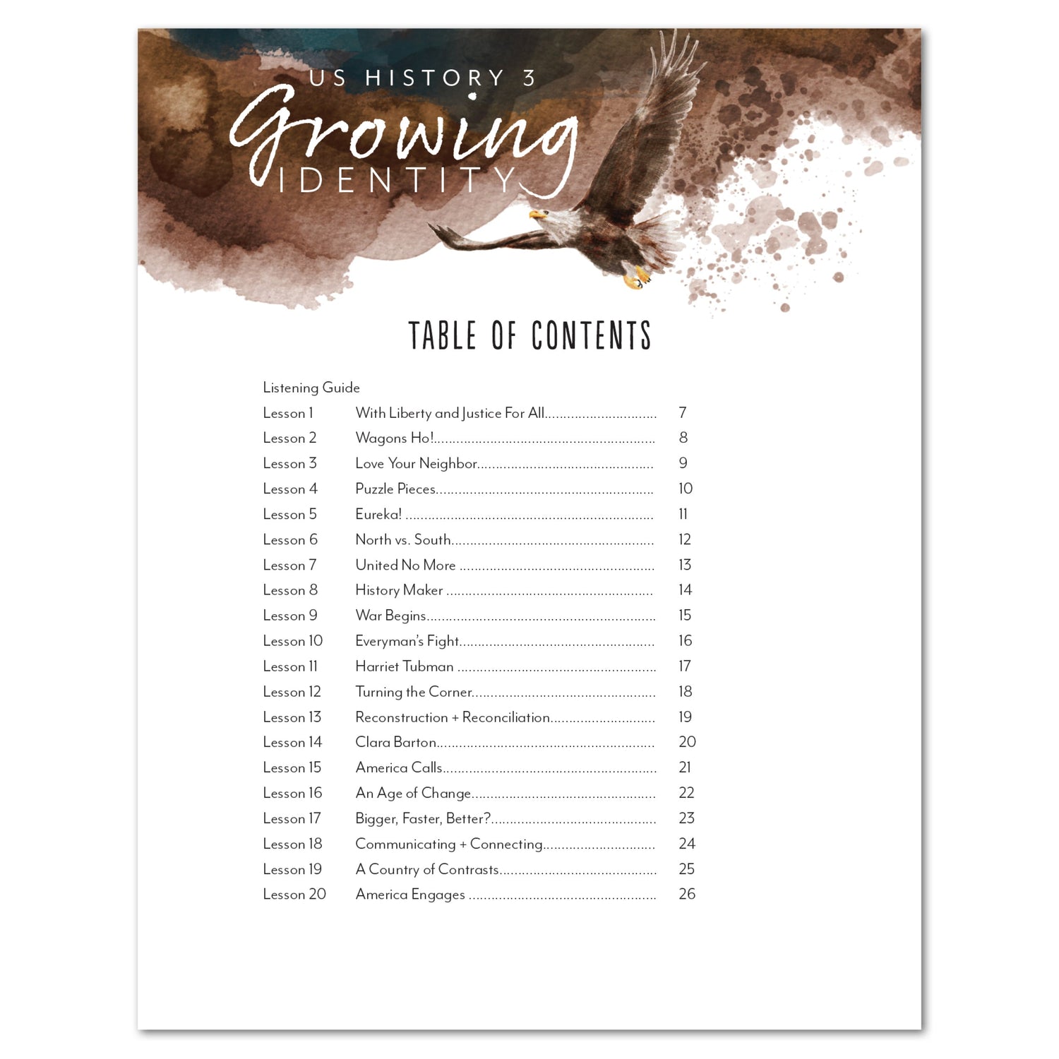 US History 3: Growing Identity: 1816-1899 Adventures Though History Homeschool Digital Coloring Book Table of Contents Combo