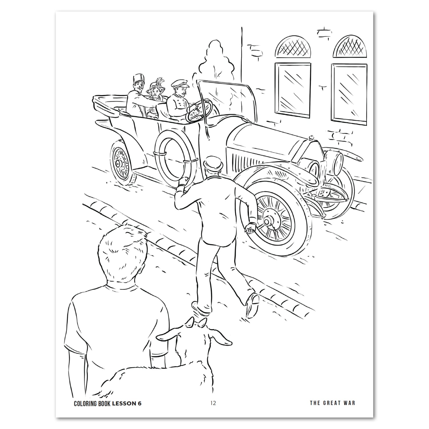 US History 4: War & Reformation: 1900-1945 Adventures Though History Homeschool Unit Study Digital Coloring Book Lesson 6 The Great War