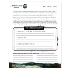 Underground to Canda Homeschool Study Unit Writing Track Novel Study Digital Lesson 1 What is a book report?
