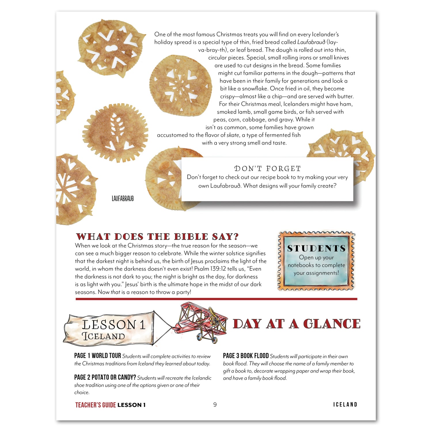 Christmas Around the World Homeschool Unit Study Digital Teacher's Guide Lesson 1 Iceland Part 2