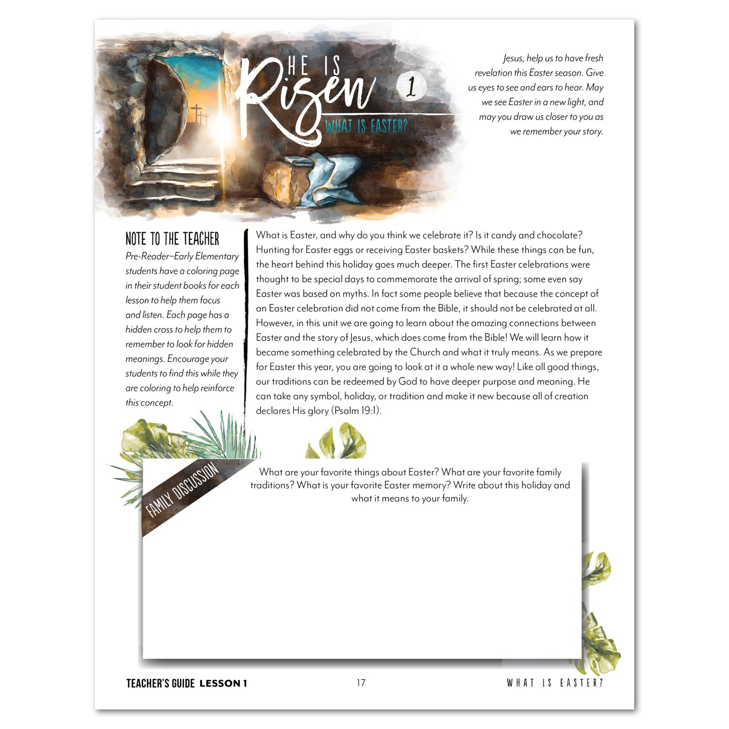 Easter - He is Risen Homeschool Unit Study Digital Teacher's Guide Lesson 1 What is Easter Part 1