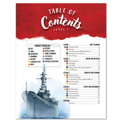 Alabama Fifty States Homeschool Unit Study Printed Student BookLevel 1 Table of Contents