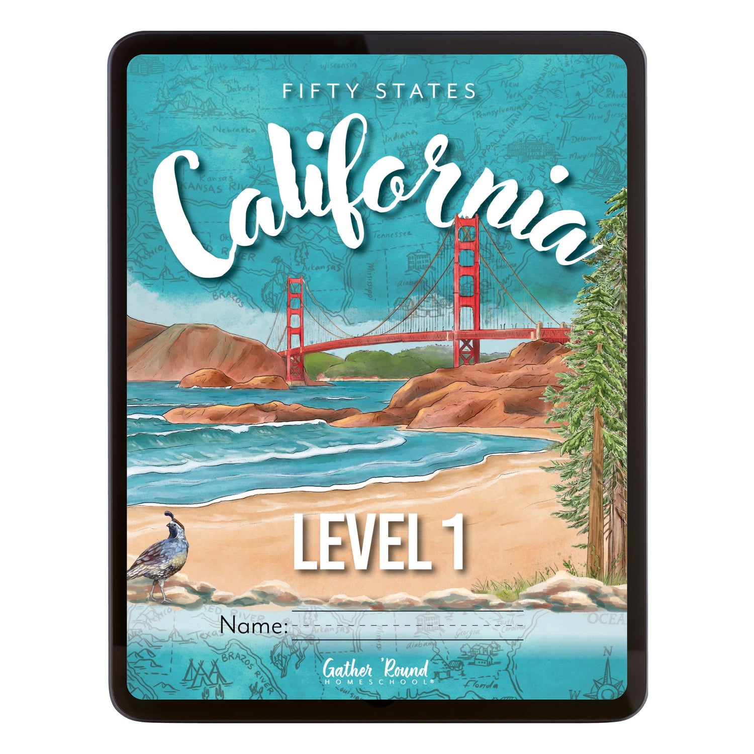 California Fifty States Homeschool Unit Study Digital Student Book Level 1 Cover