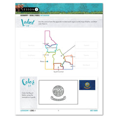 Idaho Fifty States Homeschool Unit Study Digital Student Book Level 1 Lesson 1 Page