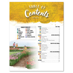 Iowa Fifty States Homeschool Unit Study Digital Student Book Level 1 Tabel of Contents
