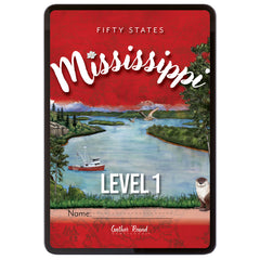 Digital cover of Mississippi Level 1 with image of river, greenery, and wildlife.