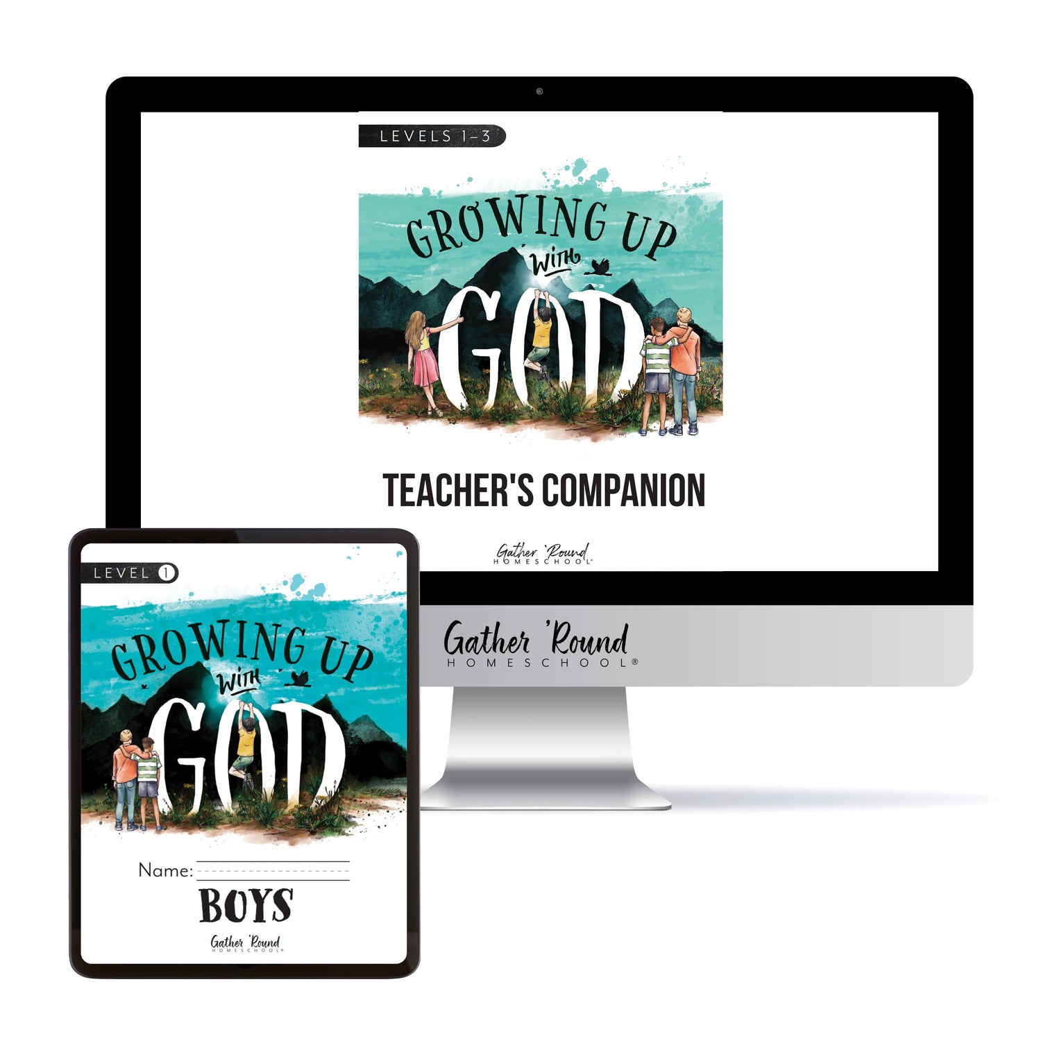 Growing Up with God Homeschool Unit Study Digital Bundle Teacher's Companion Levels 1-3 and Boys Level 1