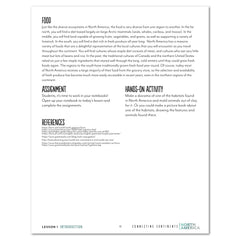 North America homeschool unit study digital Teacher's Guide lesson one part two