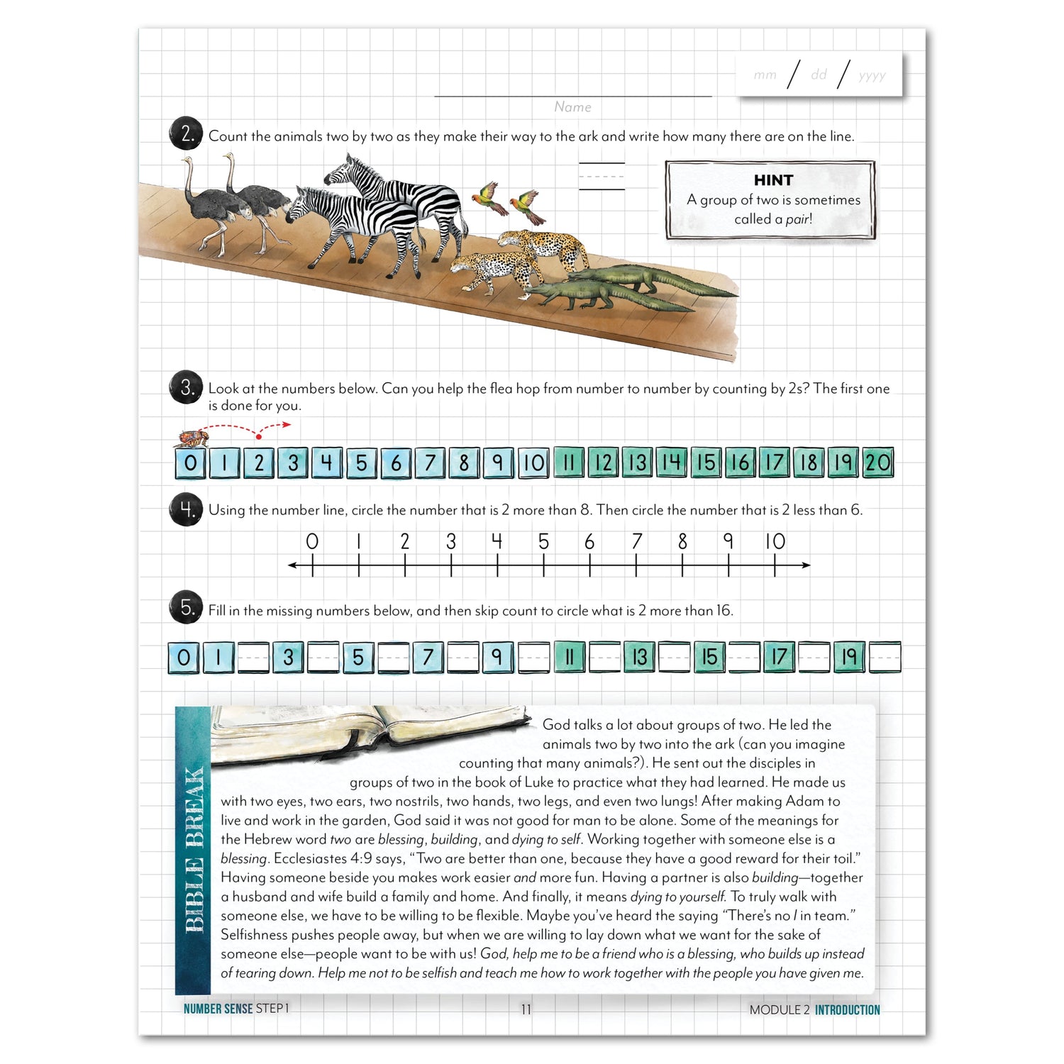 Number Sense Modular Math Step 1 printed book module 2 introduction