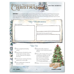 Old Fashioned Christmas Homeschool Unit Study Digital Download Level 1 Student Book Lesson 1 Christmas Memories
