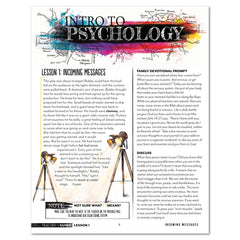 Psychology homeschool unit study digital teacher guide lesson one incoming messages