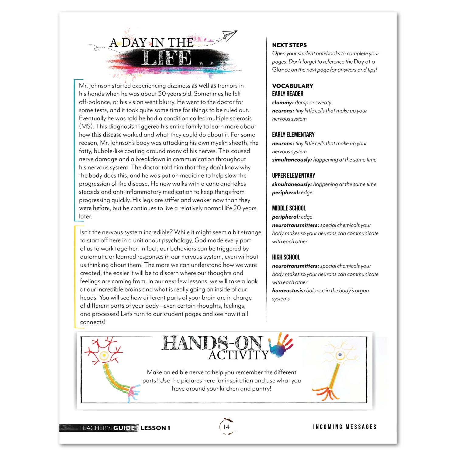 Psychology homeschool unit study digital teacher guide day in the life 