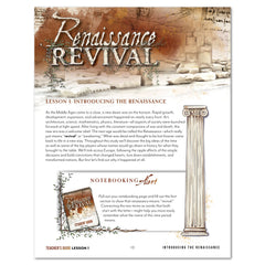 Renaissance and Revival Homeschool Unit Study Printed Digital Teacher's Guide Lesson 1 Introducing the Renaissance Part 1