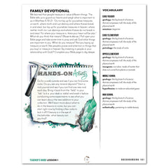 Rocks + Minerals homeschool unit study digital Teacher's Guide family devotional