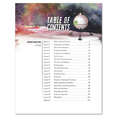 Science Fiction homeschool mini unit novel study digital table of contents