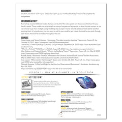 Space homeschool unit study digital Teacher's Guide  day at a glance 