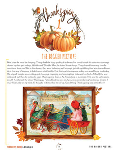 Thanksgiving Homeschool Unit Study Digital Download Teacher's Guide Lesson 1 The Bigger Picture Part 1
