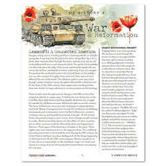 US History 4: War & Reformation:  Homeschool Unit Study Digital Teacher's Guide Lesson 1 A Connected America Part 1
