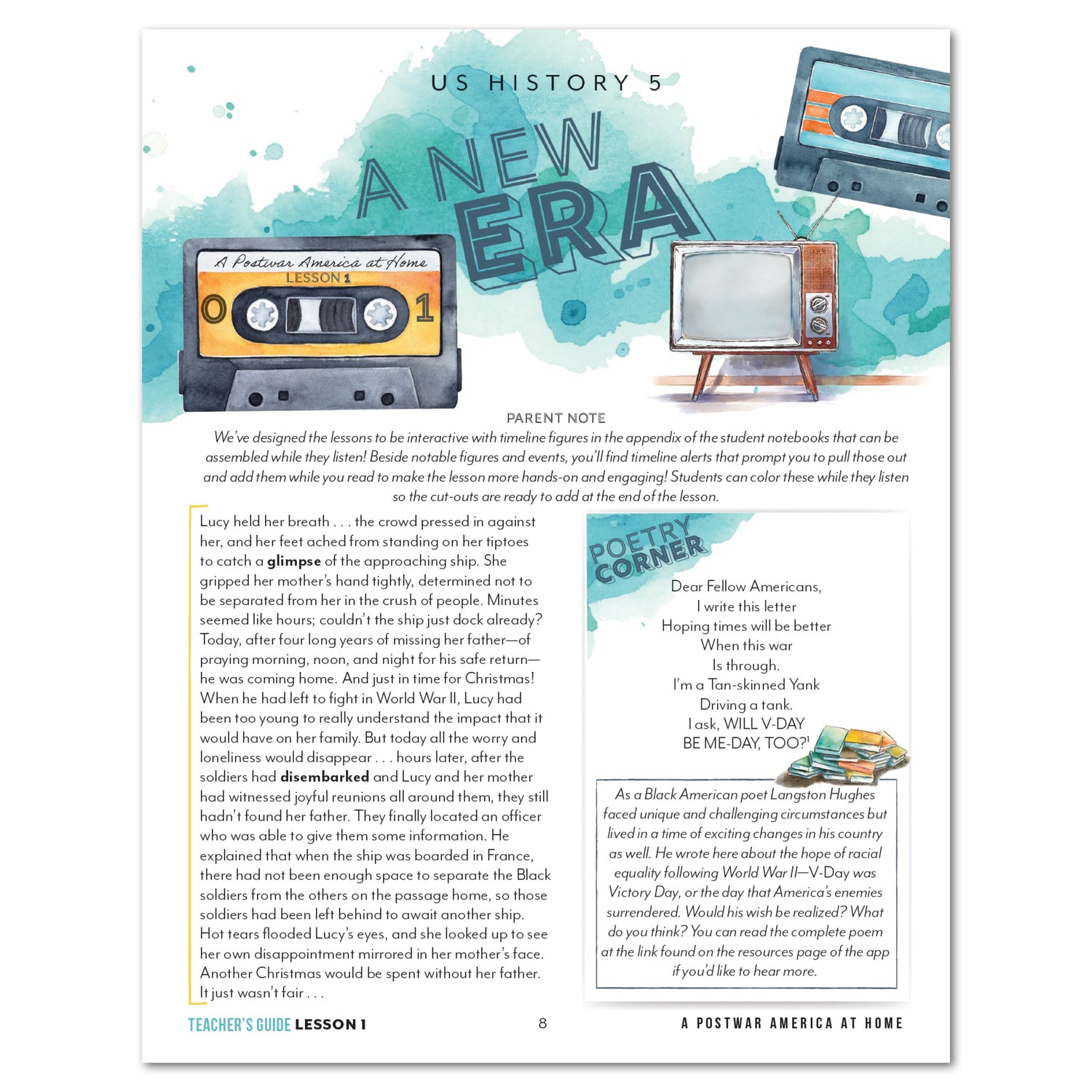 US History 5: A New Era: 1946-1975 Homeschool Unit Study Digital Teacher's Guide Lesson 1 A Postwar America at Home Part 1