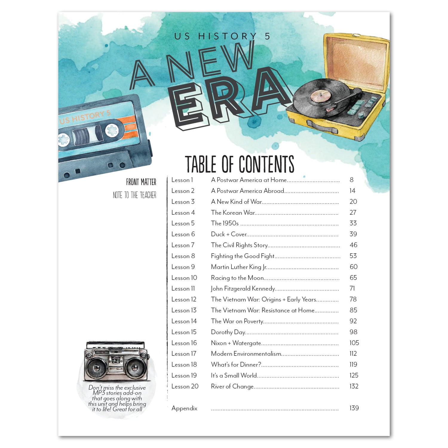 US History 5: A New Era: 1946-1975 Homeschool Unit Study Digital Teacher's Guide Table of Contents