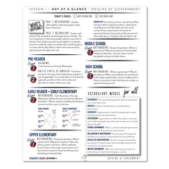 US Government Homeschool Study Unit Digital Teacher's Guide Lesson 1 Origins of Government Part 2