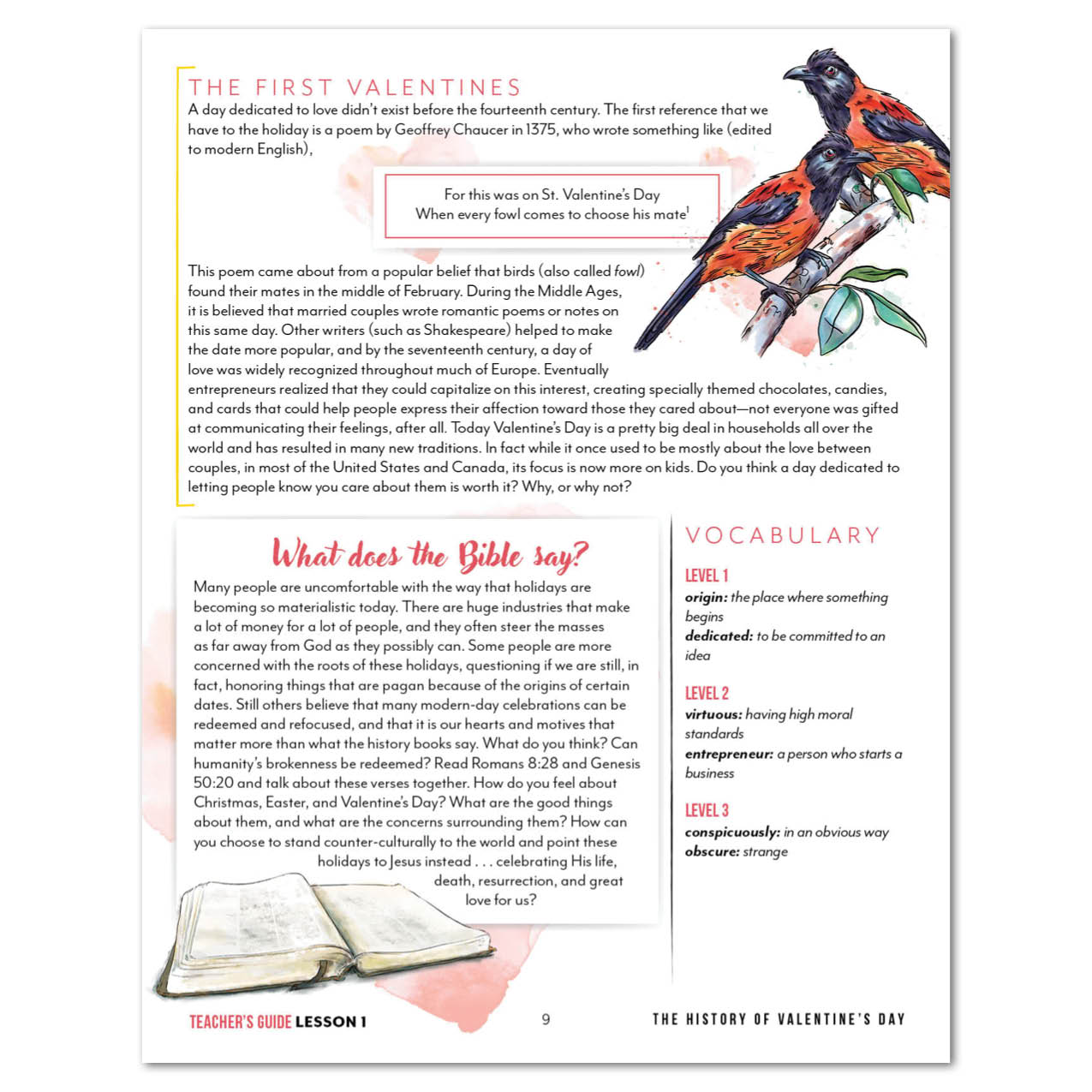 Valentine's Day Homeschool Unit Study Digital Download Teacher's Guide Lesson 1 The History of Valentine's Day Part 2
