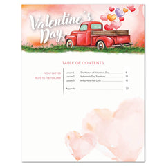 Valentine's Day Homeschool Unit Study Digital Download Teacher's Guide Table of Contents