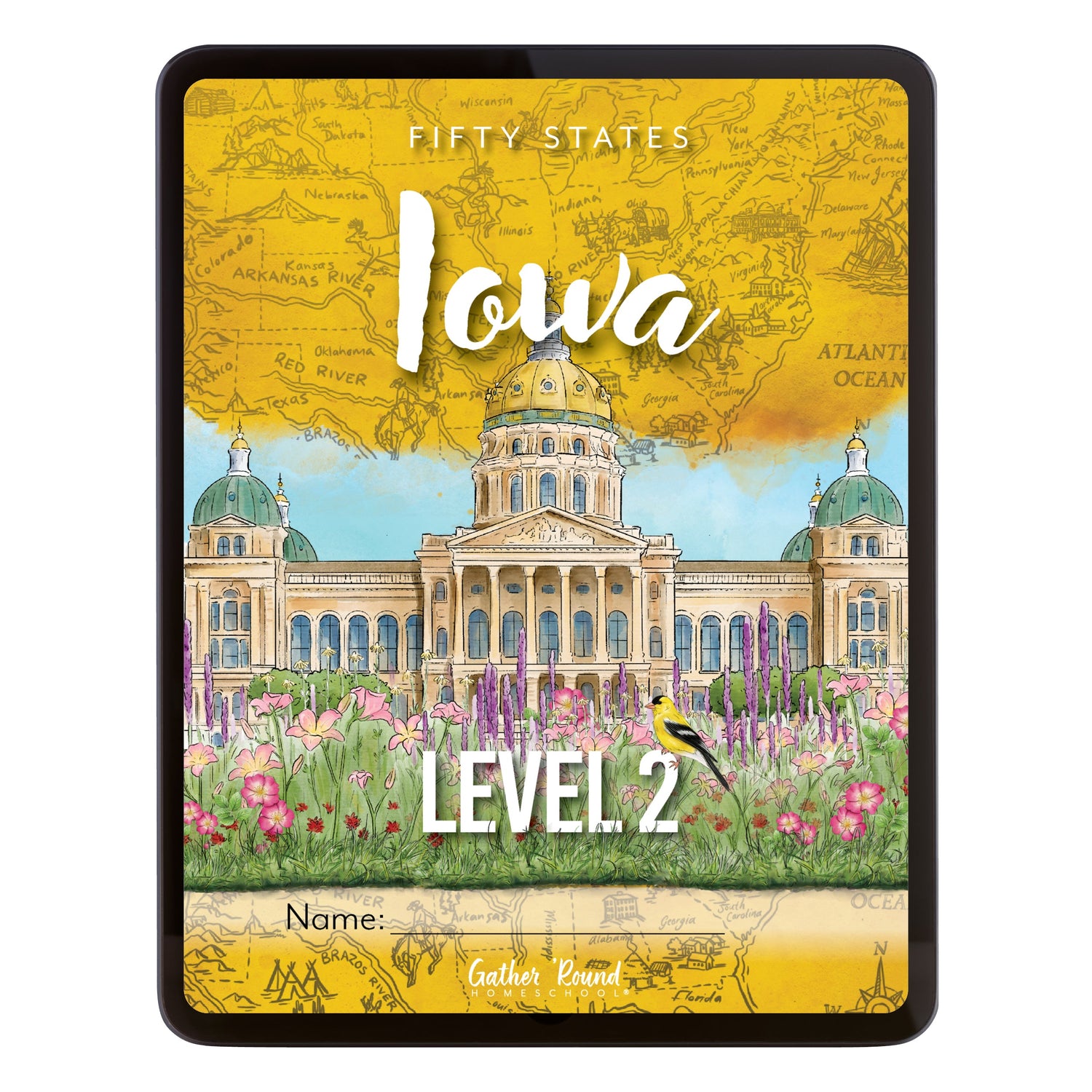 Iowa Fifty States Homeschool Unit Study Digital Student Book Level 2 Cover